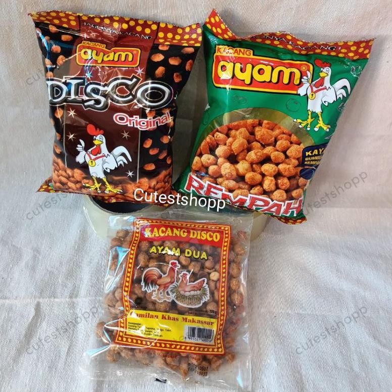 

Kacang Disco Ayam, Kacang Rempah Ayam, Kacang Ayam Dua 225gr khas Makassar nUg