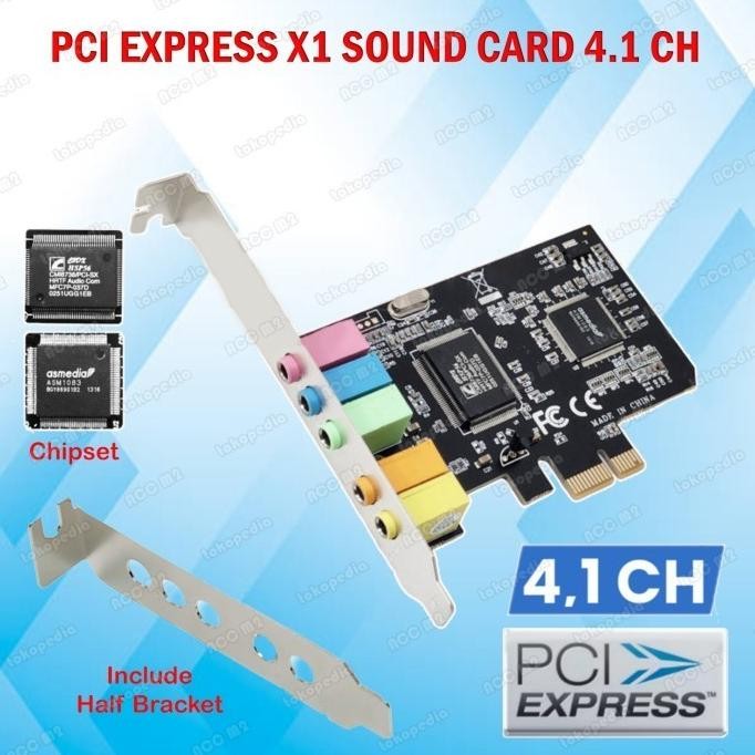 Pcie X1 Sound Card 4.1 Ch Cmi 8738 Sound Card Pc Pci-E Express Netline
