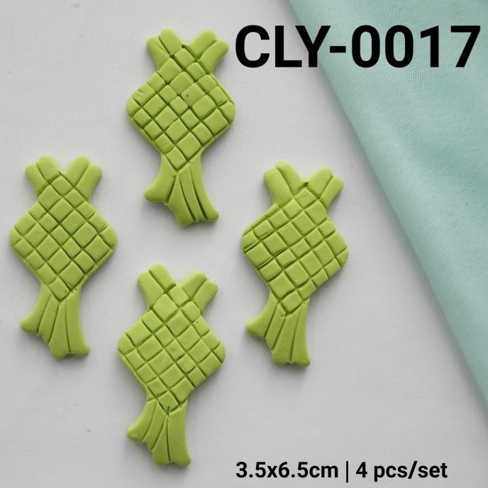 *****] CLY-0017 Cake topper hiasan kue clay lebaran idul fitri ketupat