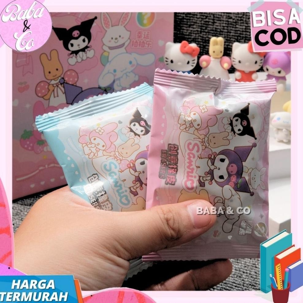 

RB PENGHAPUS SANRIO MYSTERY BAG 1 BOX ISI 32 pcs PENGHAPUS MISTERI PACK SANRIO IMUT UNIK LUCU COD