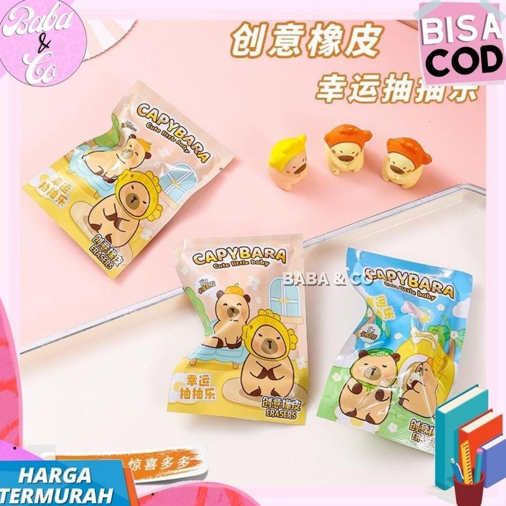 

RB 1 BOX 32pcs PENGHAPUS MISTERI CAPYBARA LUCU UNIK BLIND BOX MYSTERY PACK CAPYBARA ERASER