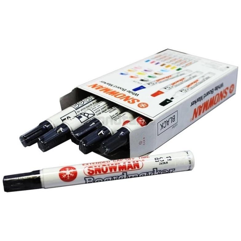 

RB ISI 6 Pcs Spidol Whiteboard Snowman BG 12 HITAM