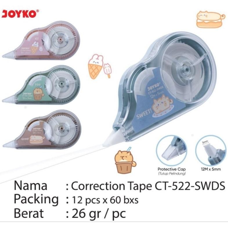 

RB Tipex Roll Joyko Ct-522 Motif Fancy/Batik/Snack Time/Cute Friend/My Doll