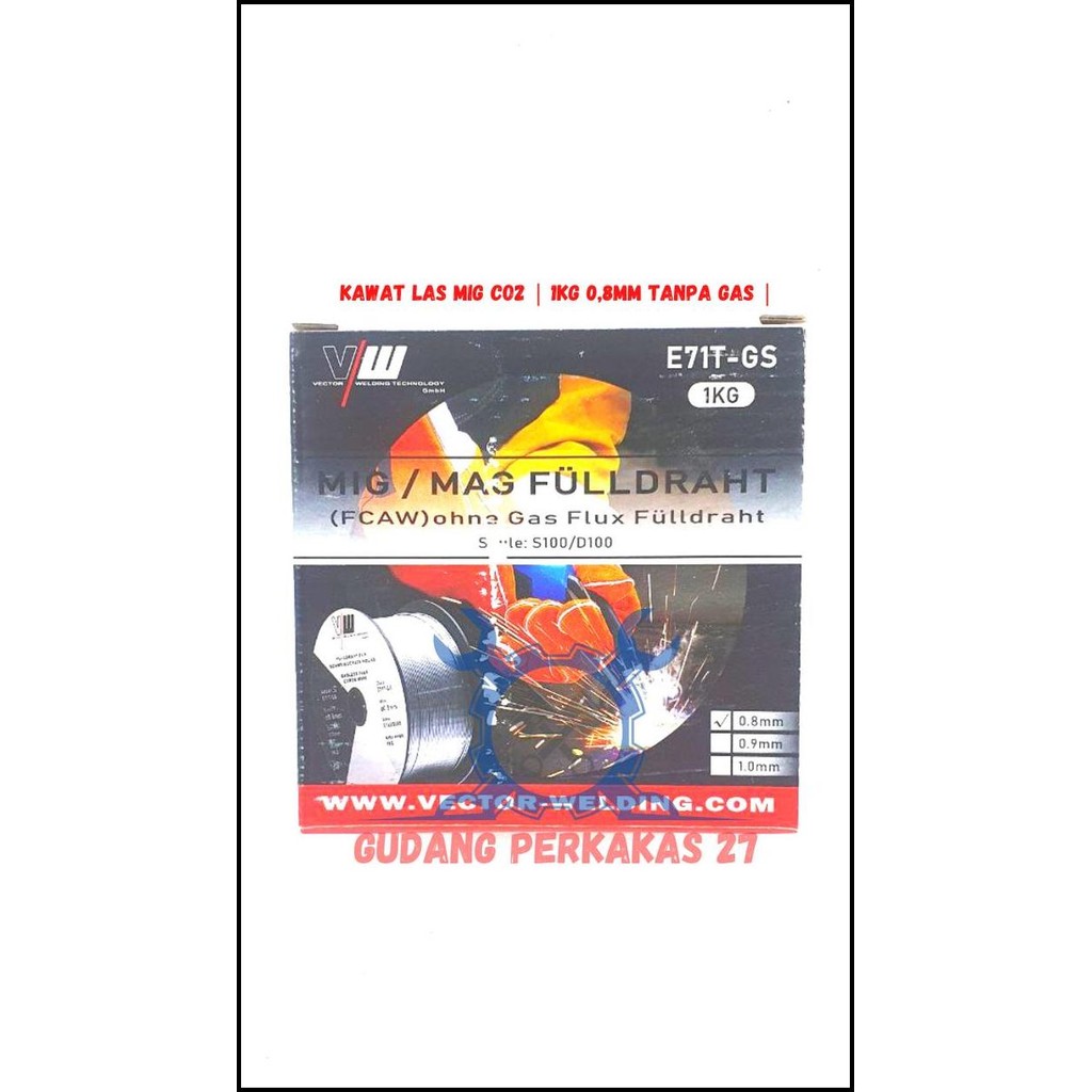 Kawat Las Mig Co2 Diamater 0,8Mm Tanpa Gas 1Kg Kawat Las Mig 1 Kg