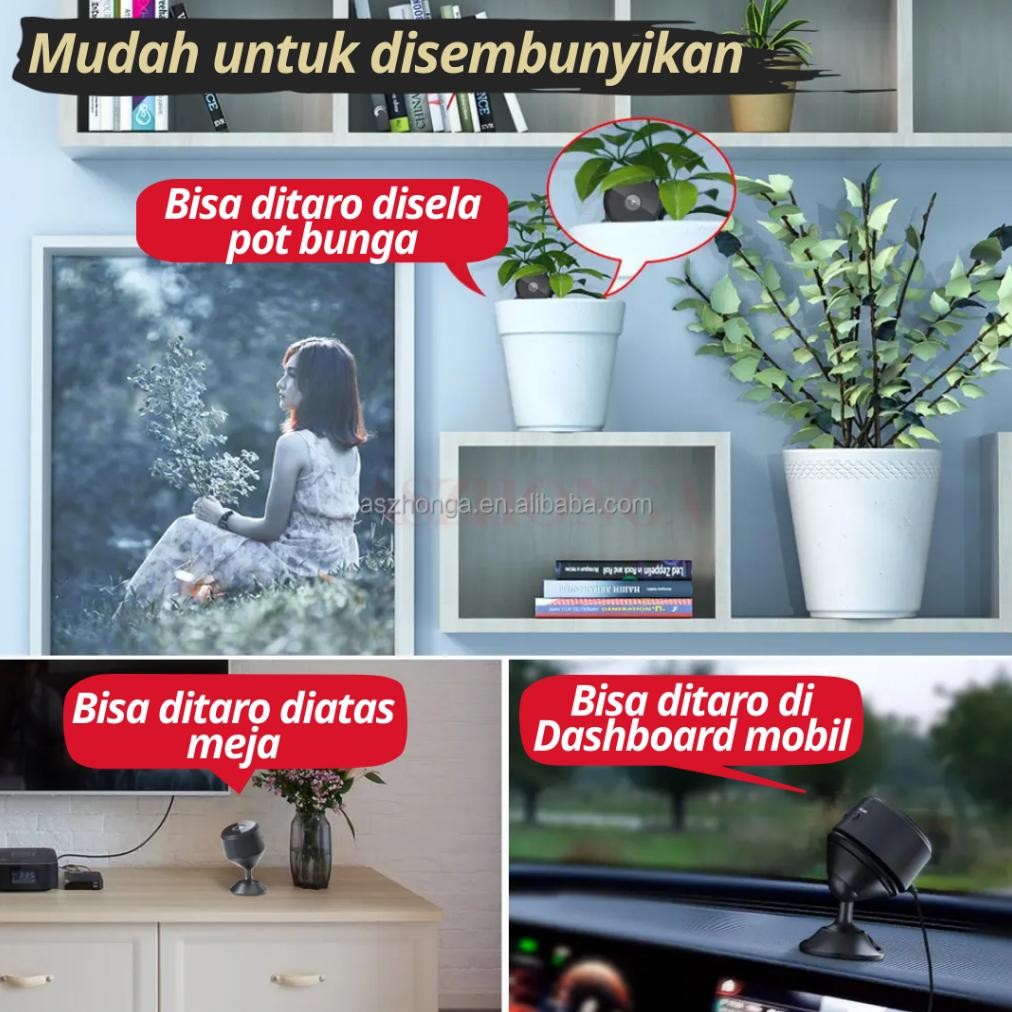 HJK Kamera CCTV Keamanan Rumah Tanpa Kabel Indoor Mini Tersembunyi Kecil Konek Ke HP Handphone Murah