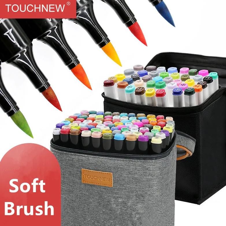 

Touchnew Marker 12/30/60/80/168 Colors Soft Brush Markers Pen Sketch Drawing Markers Set For Adults Comic Animation Art Supplies