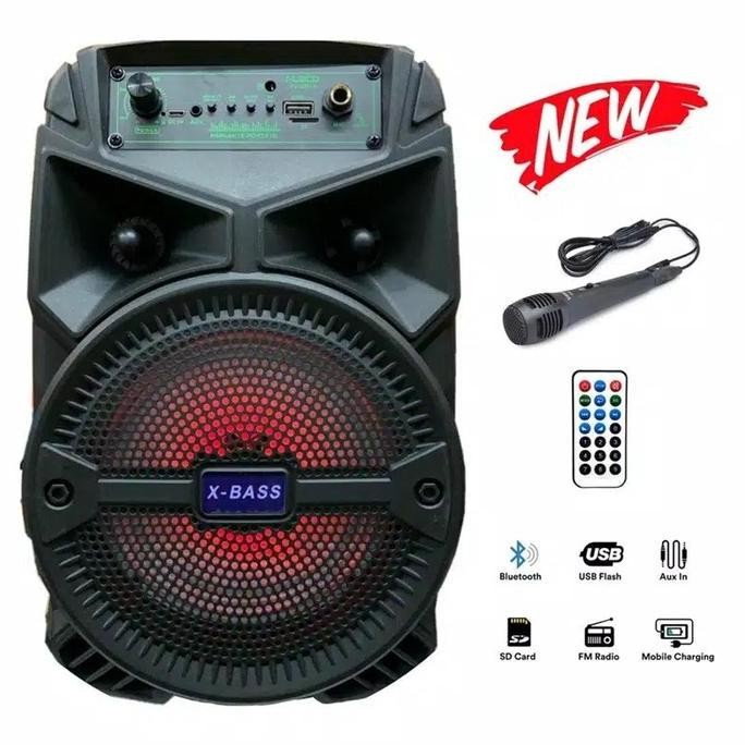 Speaker Fleco Super Bass F-6011 Bluetooth Speaker + Mic New Stok
