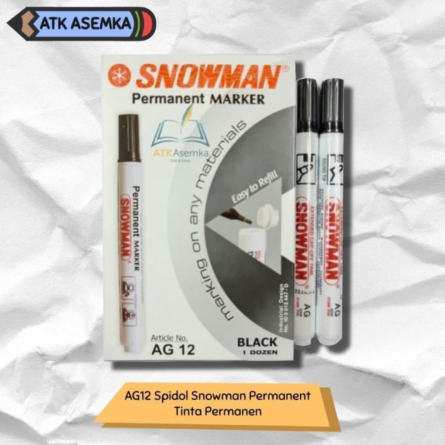 

RB [SPM] [BAYAR DI TEMPAT] PAKET 5 pcs AG12 Spidol Snowman Permanent Marker AG 12 Tinta Permanen AG-12 [SHO]