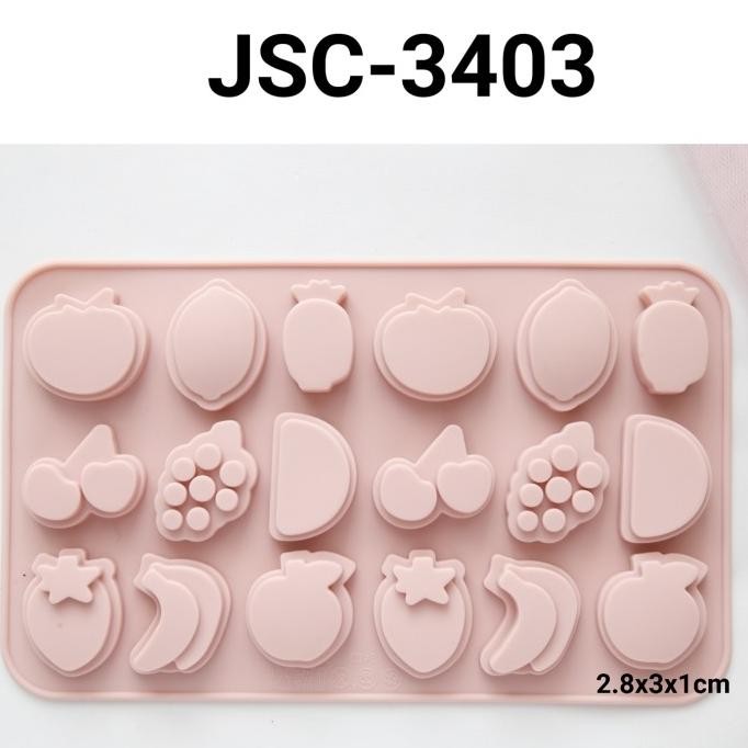 =====] JSC-3403 Cetakan silikon coklat fondant pudding buah anggur pisang