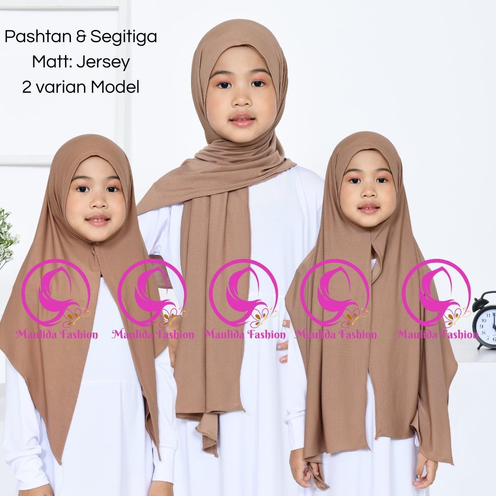 Kerudung anak perempuan Jilbab Pashmina anak instan jersey 2-8 Tahun