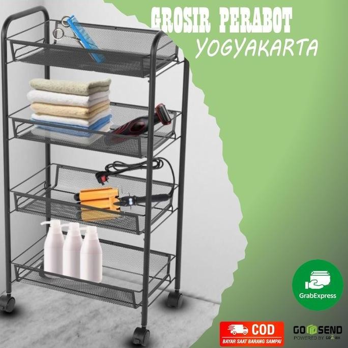 Buruan beli] RAK DORONG 4 SUSUN/RAK SERBAGUNA/RAK SALON/RAK RUANG TAMU/RAK BERODA