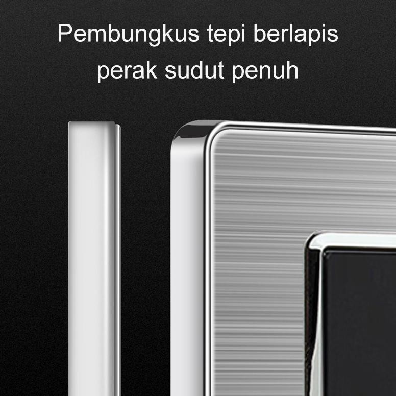 HJK Saklar lampu rumah modern/Kaca Tempered Hitam 1/2/3/4 Gang 1 Arah/saklar hotel/saklar rumah mini