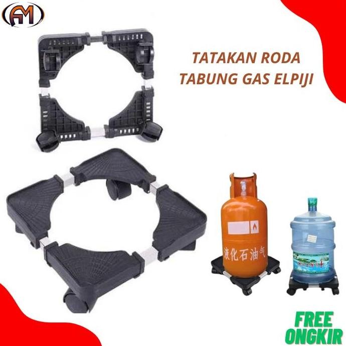 Roda Tabung Gas Elpiji Galon Air Pot Bunga Tatakan Alas Tabung Gas