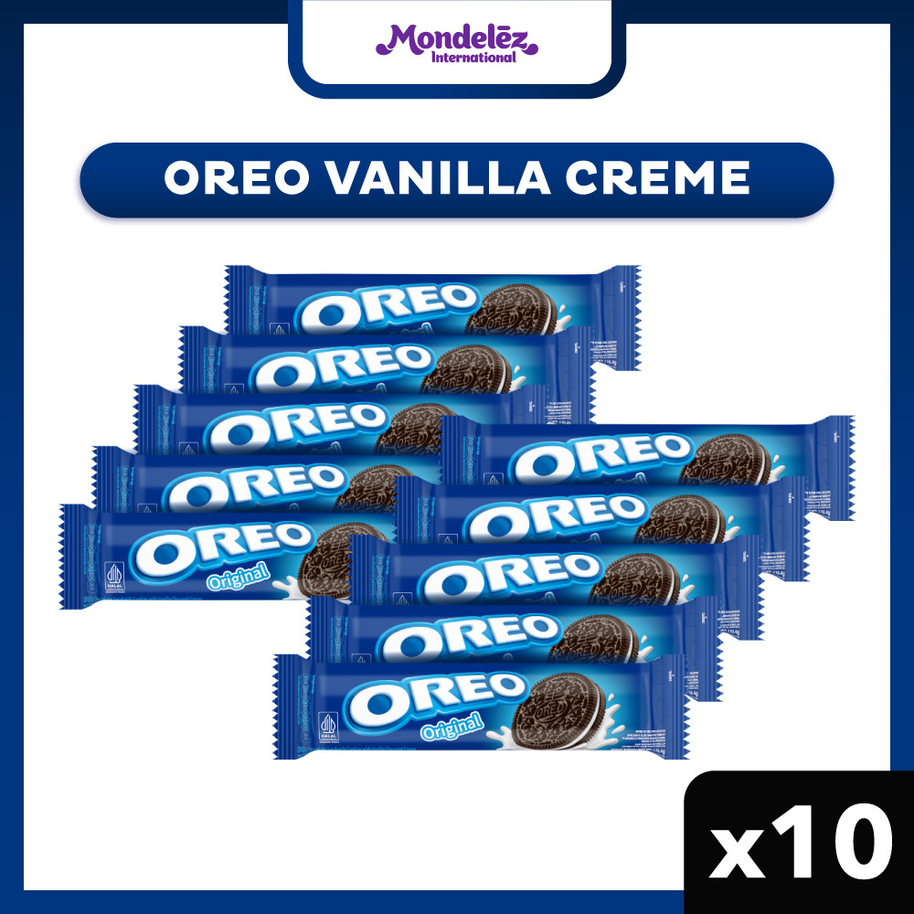 

OREO VANILLA CREAM 110.4G x 10 | Cookies Biskuit Cemilan Anak & Dewasa
