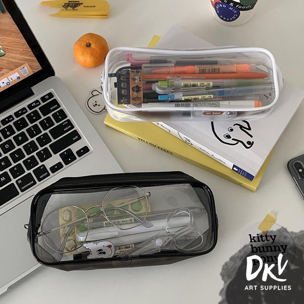 

Or42 Kotak Pensil Korea / Tempat Pensil Transparan Transparent Pvc Case Plastik Resleting Simple Bening