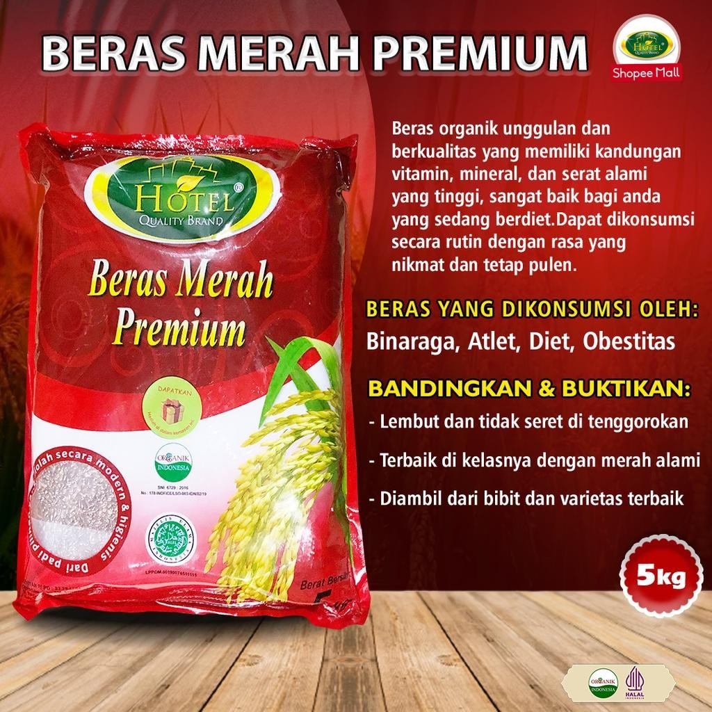 

NEW PRODUCT BERAS MERAH HOTEL 5 KG - BERAS MERAH ORGANIK - BERAS ORGANIK MERAH NATURES TOUCH.