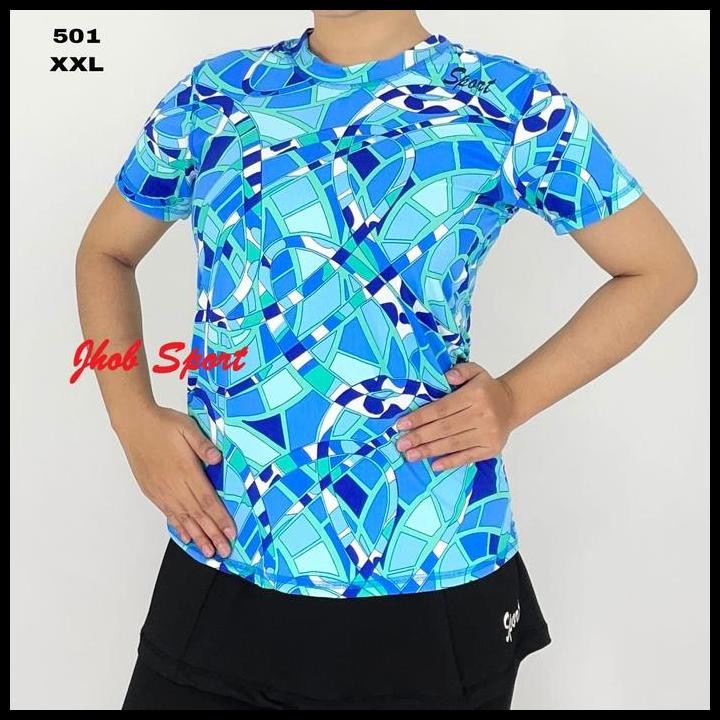 Terlaris Kadens Atasan Kaos Olahraga Jumbo Wanita Gym Yoga Zumba Golf Bulutangkis Golf Renang Tenis 