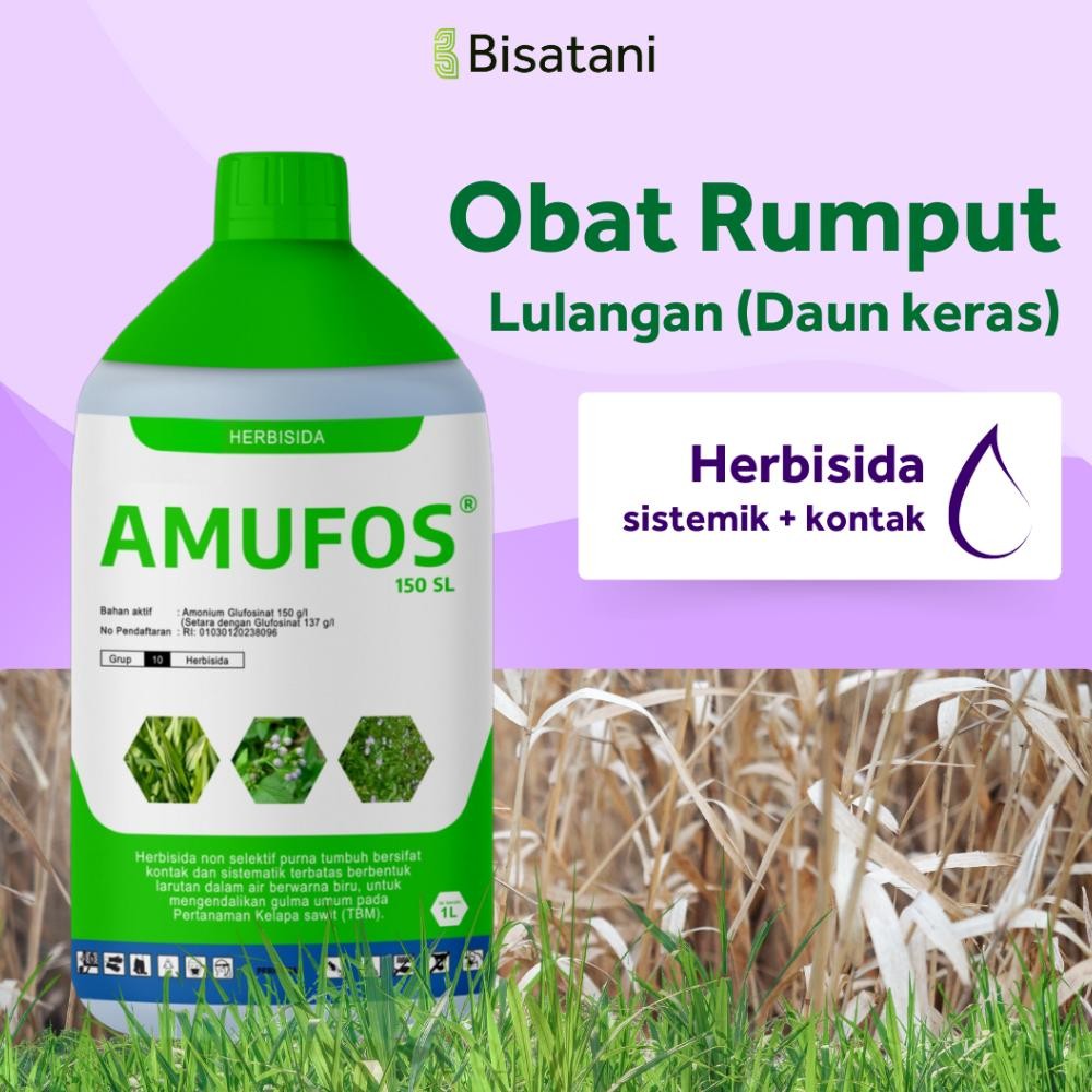 TERLARIS Bisatani - Obat Rumput Liar Lulangan Amufos 1 Liter / Herbisida Selektif dan Kontak Rumput 