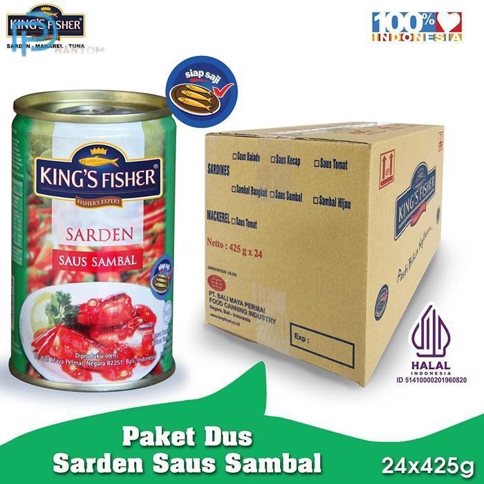 

BARU KTMSTORE PAKET 1 DUS 24PC KING'S FISHER SARDEN SAUS SAMBAL 425G MAKANAN KALENG