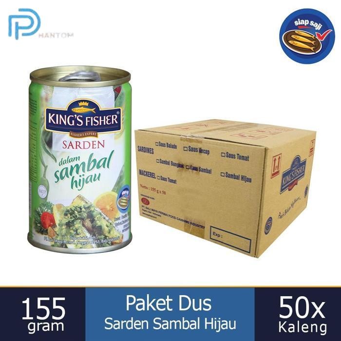 

BARU KTMSTORE PAKET 1 DUS 50PC KING'S FISHER SARDEN MINI SAMBAL HIJAU KALENG 155G
