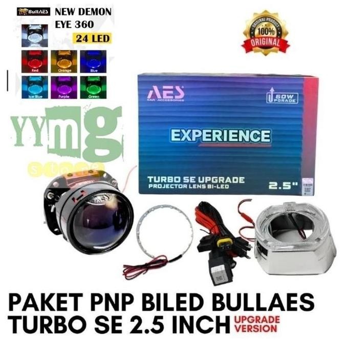 Paket lengkap lampu BILED AES GEN  2 projector  Turbo AES 2,5 inch