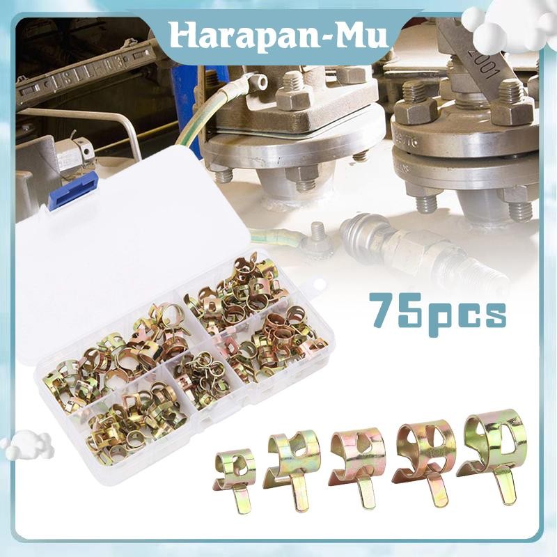 75Pcs Mobil Dan Motor Klem Selang Bensin 6-10Mm Penjepit Pipa Logam Clamp Klem Radiator Kompresor