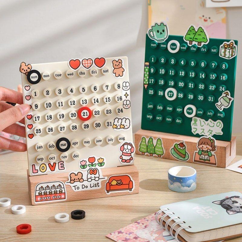 

Kreatif Waktu Abadi Kalender Meja Diy Kawaii Kalender Meja Lucu Tanggal Rekaman Hadiah Set