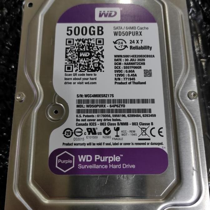 Hard Disk 500 GB WD Purple Hard Disk CCTV