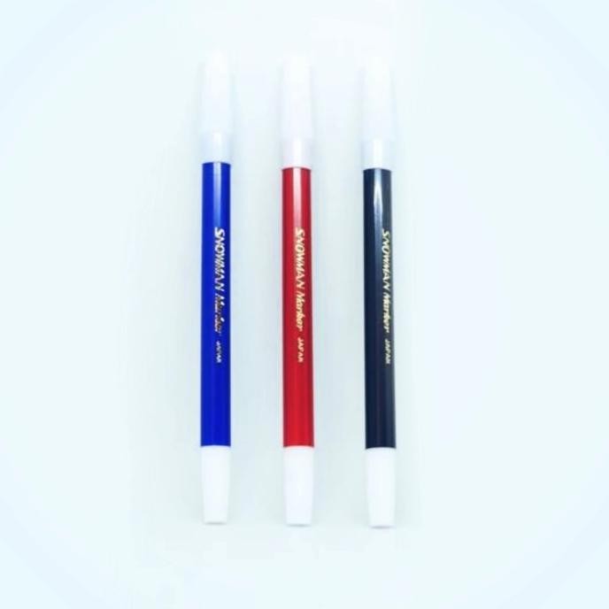 

}}}}}}] Spidol Kecil Snowman Type Pencil Marker Warna Hitam Merah Biru 1Pcs