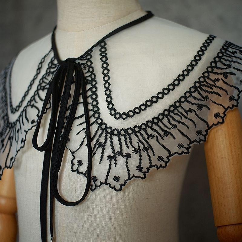 Kerah Jahit Renda Jahit Sew Collar Kerah Bordir Kerah Palsu Fake Collar Kerah Instan Korea Accesorie