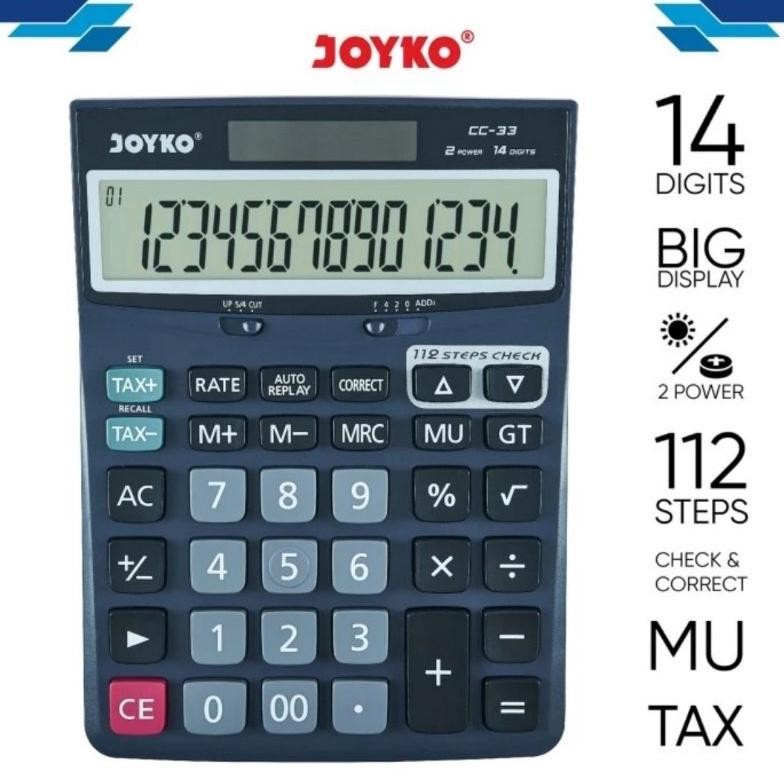 

Oy58 New Arival Kalkulator Joyko Cc 33 14 Digit Calculator Big Display Cc33 Anti Slip Premium