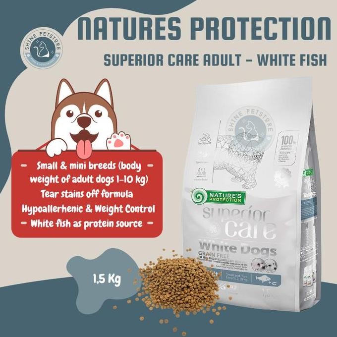 Dogfood Natures Protection Superior Care White Dog Junior Adult 1.5 kg