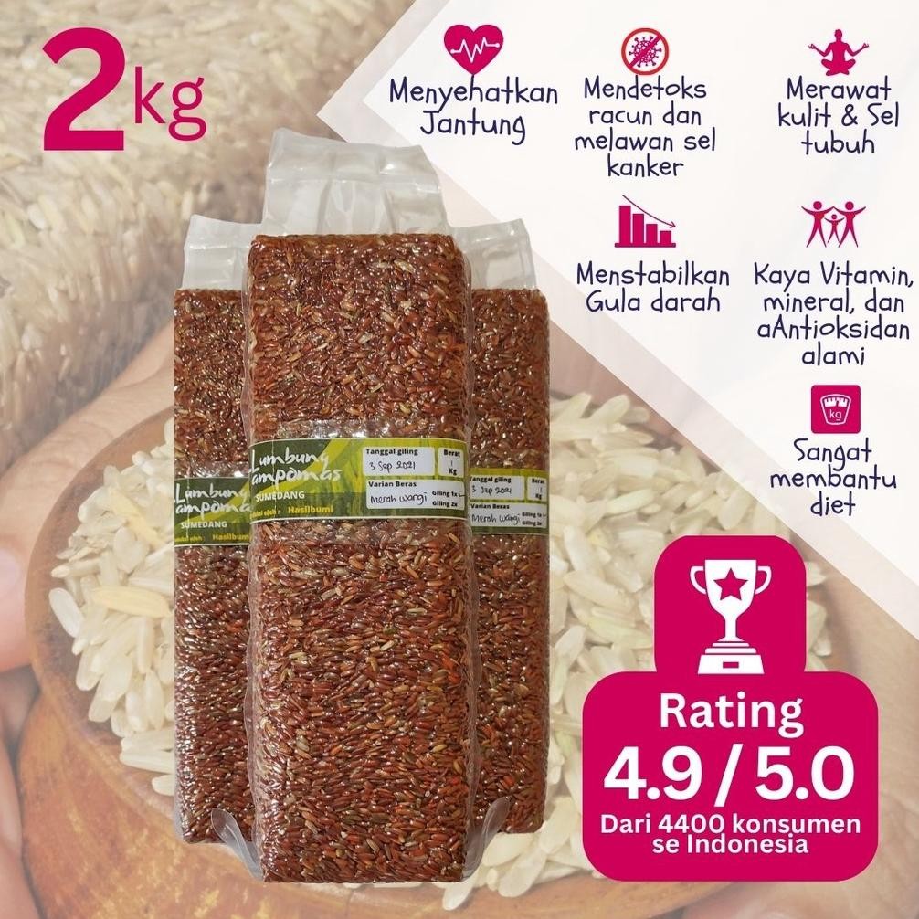 

Beras Merah Pulen Asli Lumbung Tampomas 2Kg