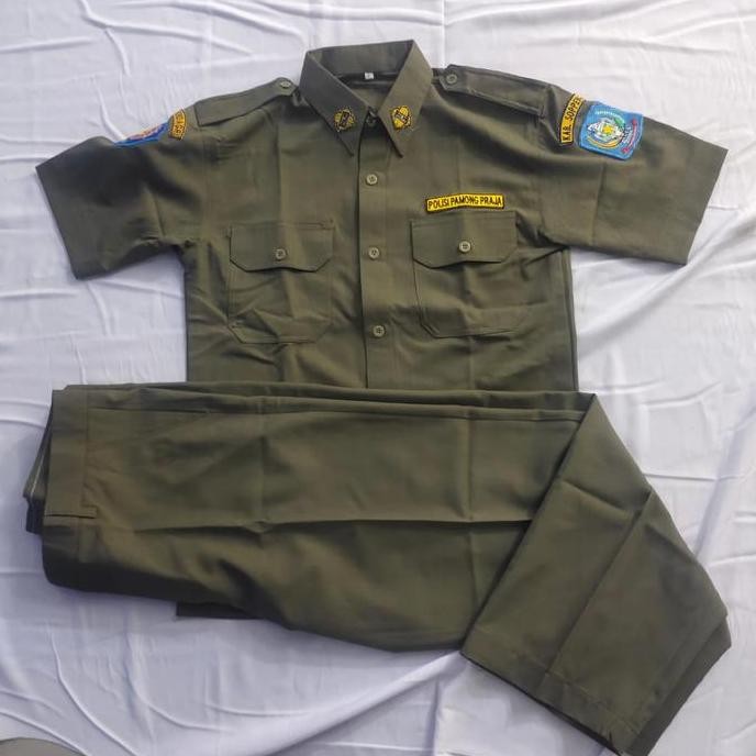 kemeja stelan pdh pol pp,seragam pdh pol pp