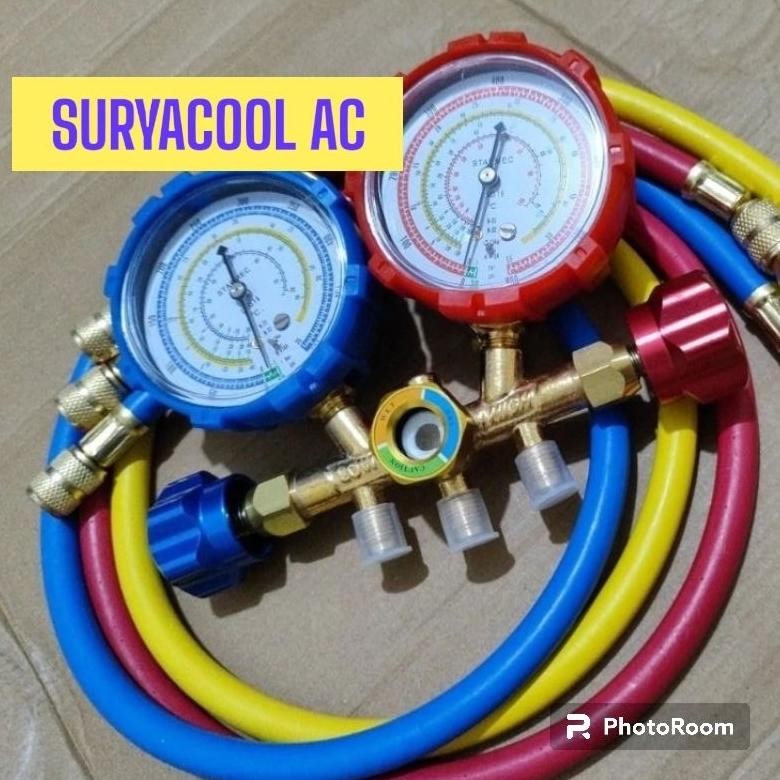 MANIFOLD DOUBLE GAGANG BESI AC