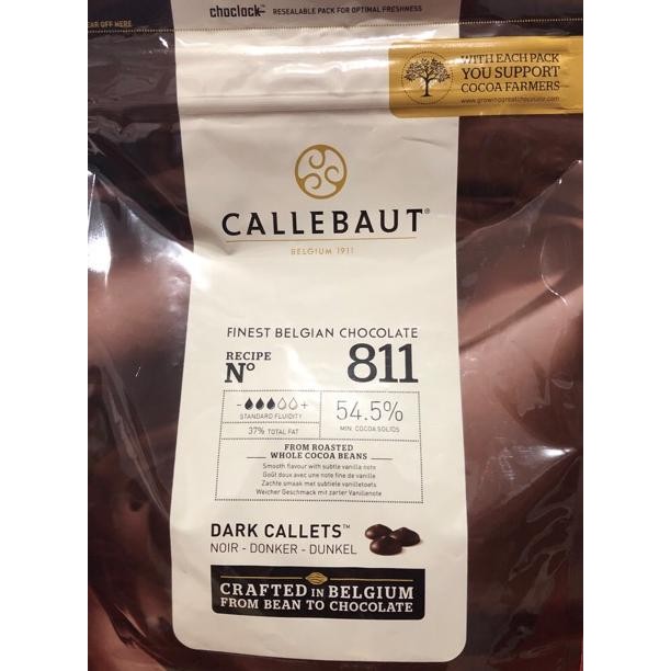 

Callebaut Dark Chocolate Couverture 54% 100 Gram / HALAL / Calebaut 811
