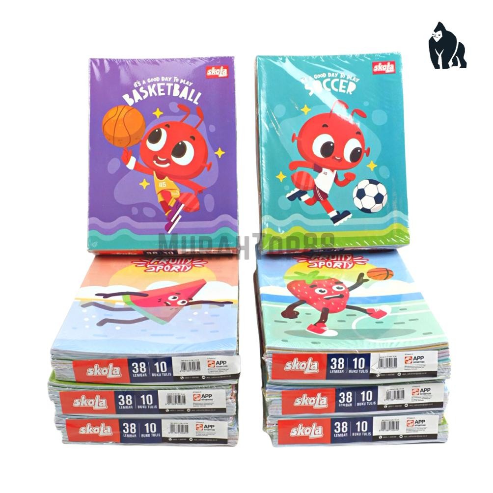 

READY STOCK Buku Tulis SKOLA 38 Lembar Murah / Buku Sekolah Anak Bergaris Karakter Sidu Sinar Dunia [PER PACK ISI 10 PCS]