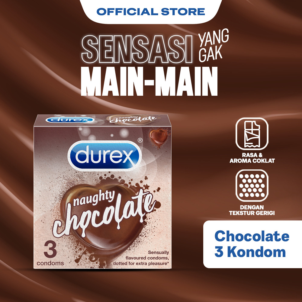Durex Chocolate Kondom Gerigi Kondom Pria Rasa Cokelat Bergerigi 3s - Condom Textured
