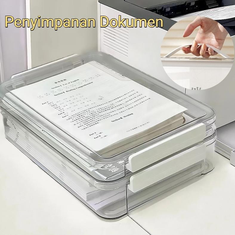 

TERLARIS Kotak Penyimpanan Kertas Kotak Penyimpanan ID Transparent Document Storage Box Tempat Penyimpanan Dokumen Anti Air Debu Ijasah Siap kirim