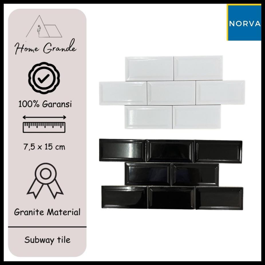 GRANITE KERAMIK DINDING 7,5 X 15 SUBWAY TILE BEVEL
