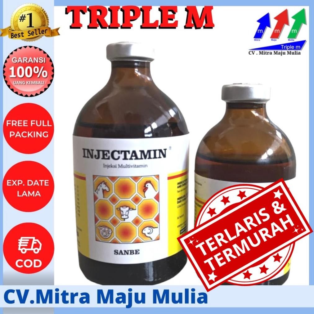 Terlaris Injectamin 50 ml dan Injectamin 100 ml Vitamin Ternak PT Sanbe Farma Terbaru