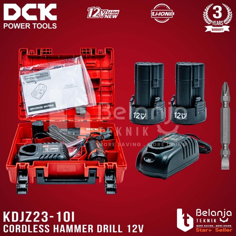 DCK Mesin Bor Baterai KDJZ23-10i EK Brushless Hammer Drill Cordless 12V KDJZ23-10 I KDJZ23-10IEK KDJ