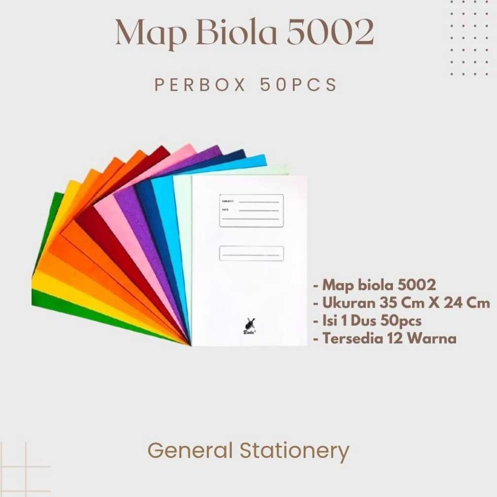 

TERMURAH Map Biola 5002 (Per Box/ 50 Pcs) Map Kertas/Map Ujian Siap kirim