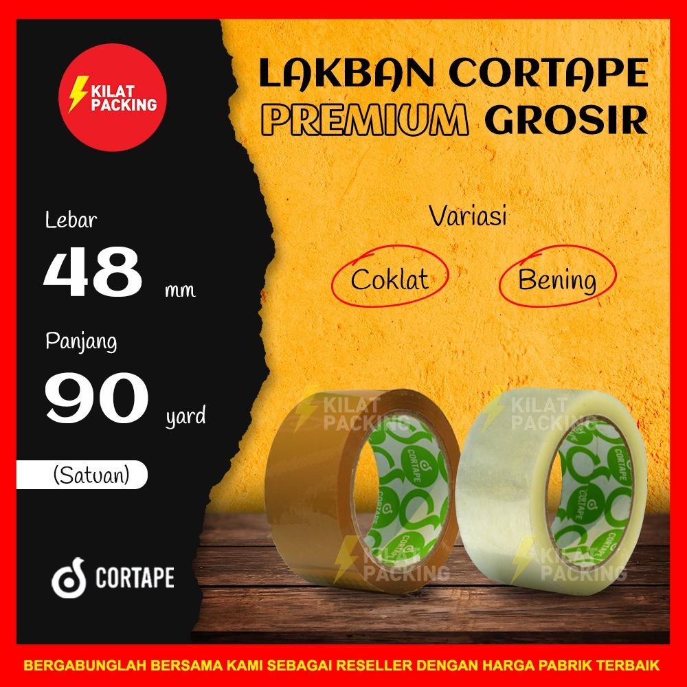 

Lakban Opp Tape / Selotip / Isolasi Cortape 48 Mm X 90 Yard Ekonomis Termurah Berkualitas Satuan