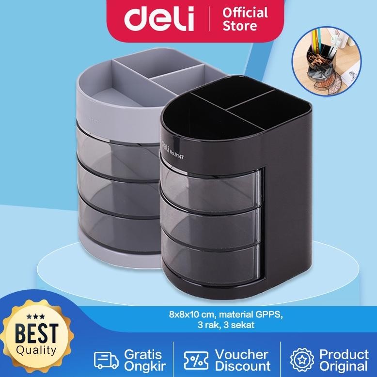 

Deli E9147 Desk Organizer Tempat Alat Tulis PS Desk Organizer 6 Comp.