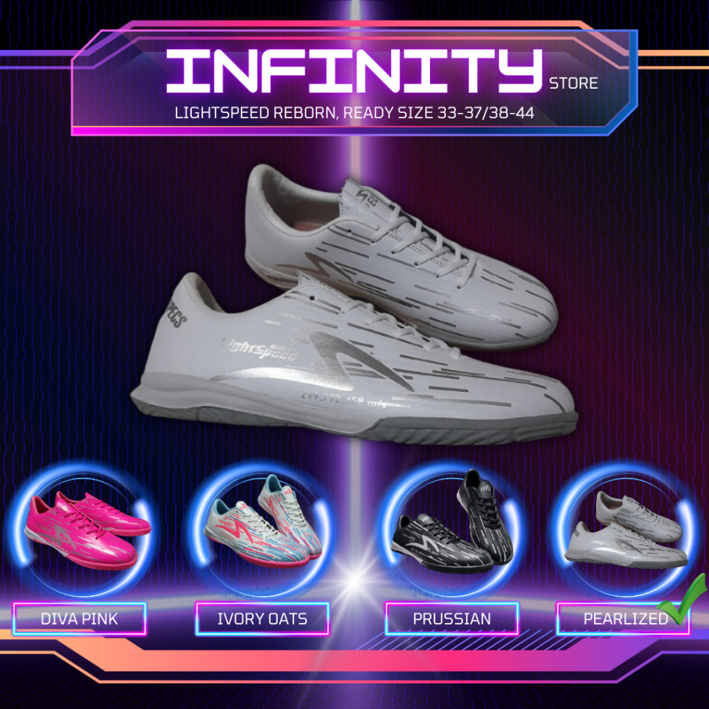 PROMO / sepatu futsal specs accelerator lightspeed reborn in meta crush iluminate pack pearlized