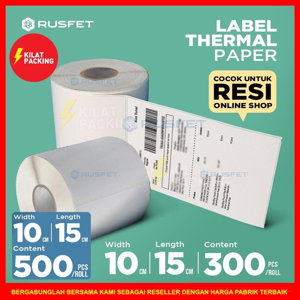 

Stiker Label Thermal Paper Thermal Stiker Barcode Printer Resi Kertas Pos A6 Rusfet