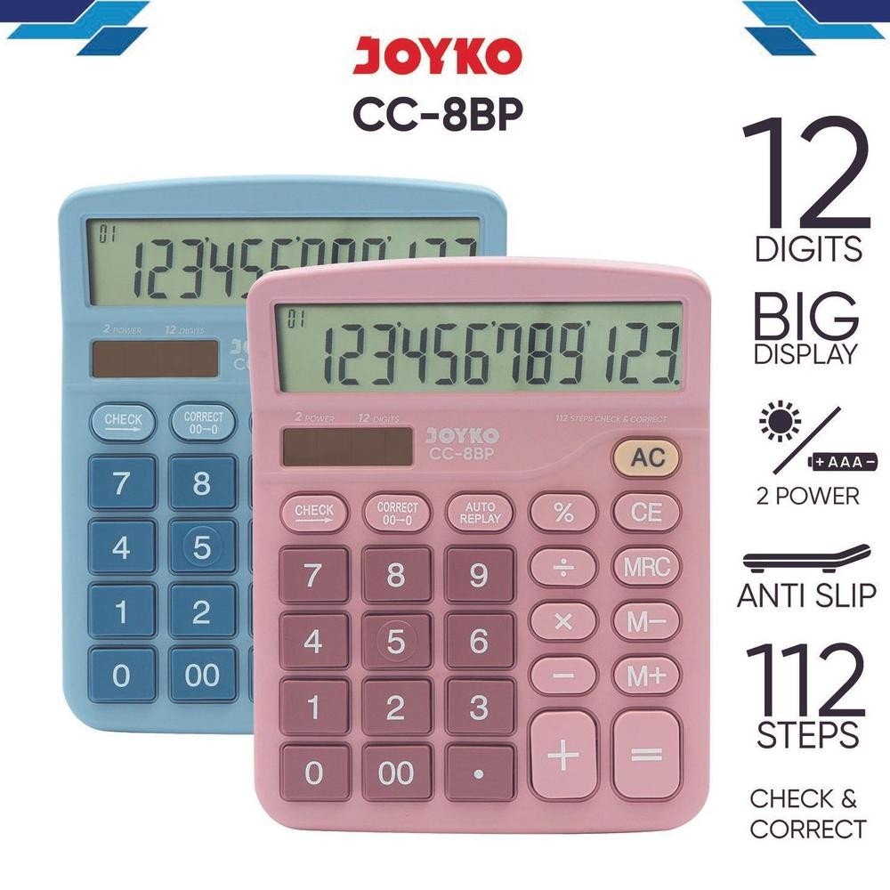 

JOYKO Calculator Kalkulator CC-8BP 12 Digits Check & Correct