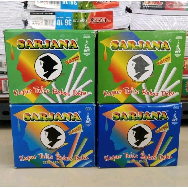 

Original Kapur Tulis Sarjana Bebas Debu +Free Buble Wrap( 1Pak/50Batang ) Aman Terbaik