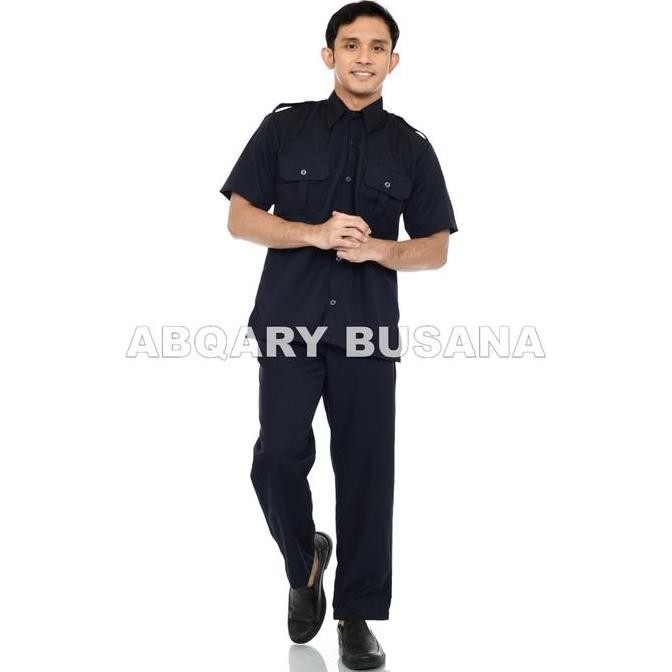 Seragam Dinas Pria Biru Dongker - PNS/Pemda/Honorer/Desa - Baju Kerja Kantor - Lengan Panjang & Pend